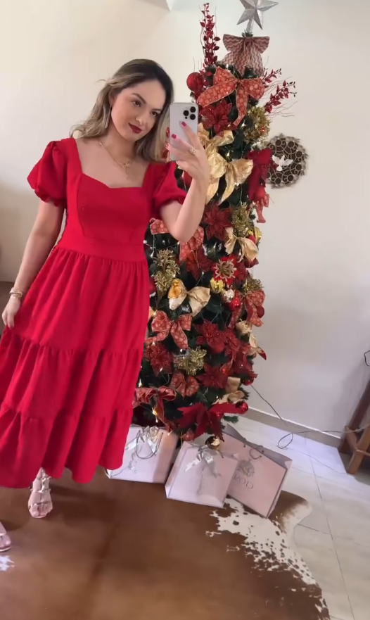 Vestido Natal Gerânio