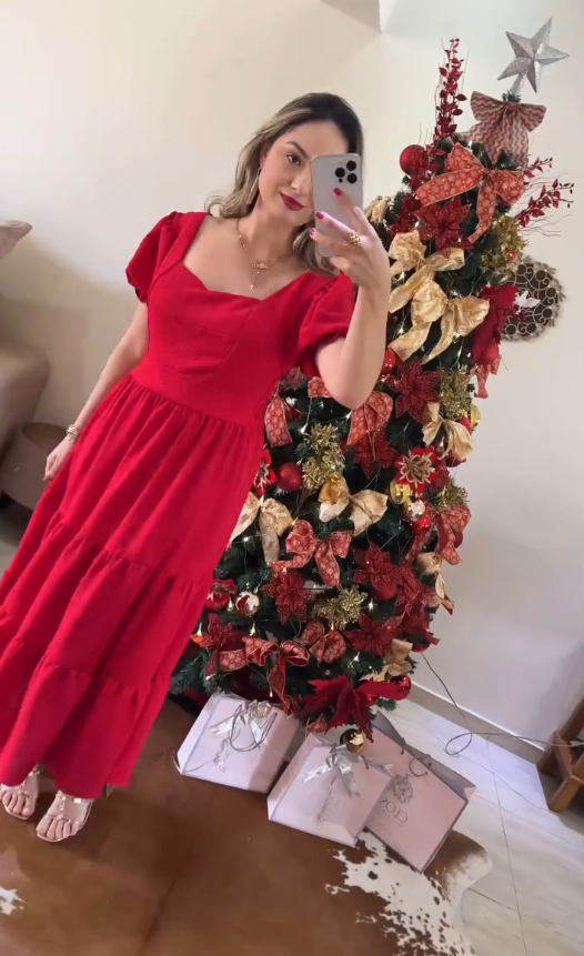 Vestido Natal Gerânio