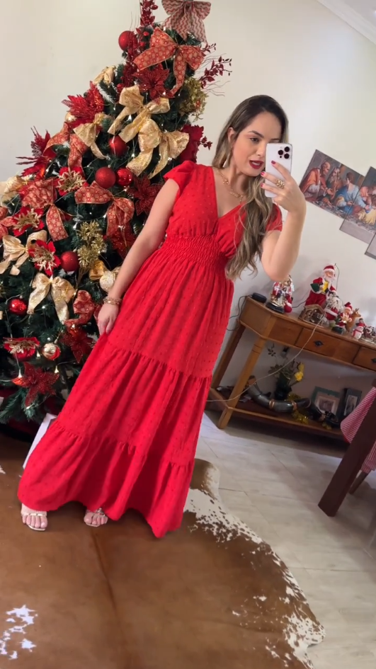 Vestido Natal Zínia