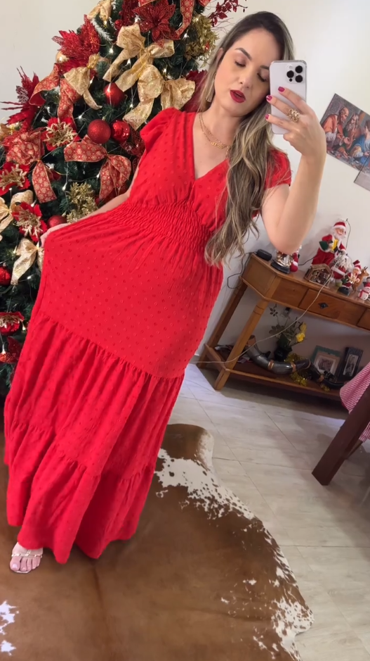 Vestido Natal Zínia